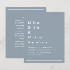 Elegantes Budget Dusty Blue Monochrome Hochzeit