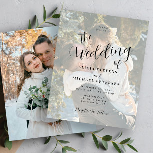 Elegantes Budget-Hochzeitseinladungsskript mit ein