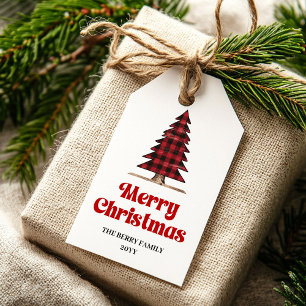 Elegantes Buffalo-Karo-Weihnachtsgeschenk-Anhänger Geschenkanhänger