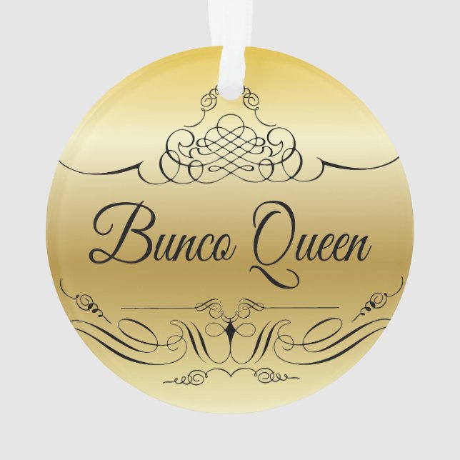 Elegantes Bunco Ornament mit goldenem Glanz (Rückseite)