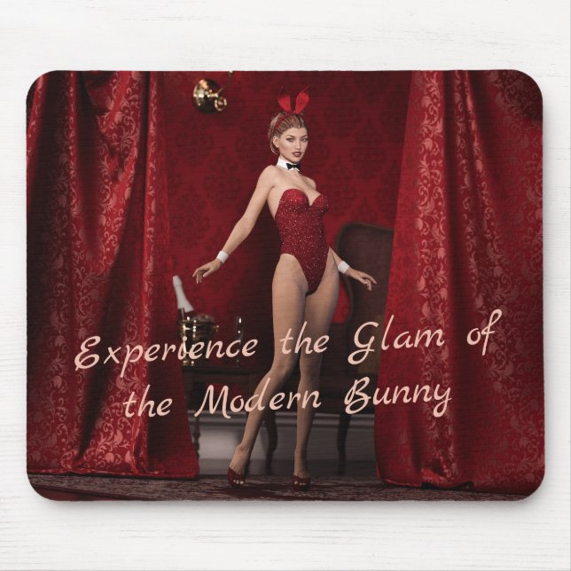 Elegantes Bunny Girl Mousepad (Vorne)