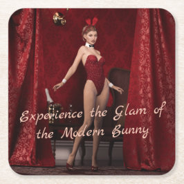 Elegantes Bunny Girl Rechteckiger Pappuntersetzer