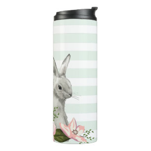 Elegantes Bunny Striped Design Thermosbecher
