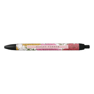 Elegantes bunte Blumenmuster Name  Kugelschreiber