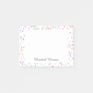 Elegantes Buntes Konfetti Personalisiert Post-it Klebezettel