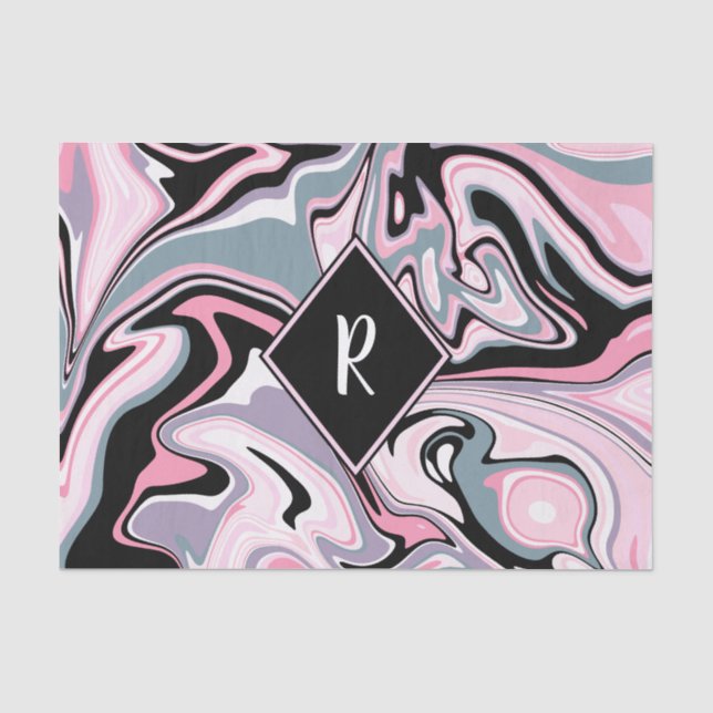 Elegantes buntes rosa lila schwarzes seidenpapier (Vorderseite)