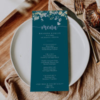 Elegantes buntes Wildblume Dinner Menu