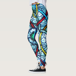 Elegantes Buntglas-Muster Notre Dames Paris Leggings