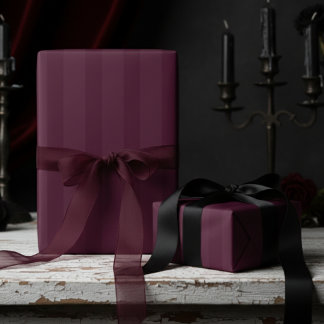 Elegantes Burgund auf Burgund dicke Streifen Geschenkpapier