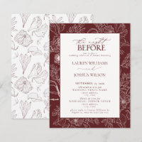 Elegantes Burgund Floral Hochzeit Probe Dinner