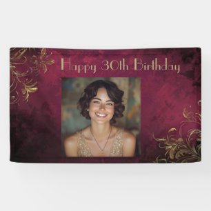 Elegantes Burgund & Imitats Gold Banner
