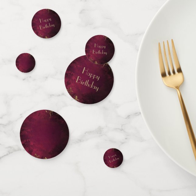Elegantes Burgund & Imitats Gold Confetti Konfetti (Gruppe)