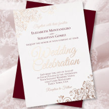 Elegantes Burgund mit Rose Gold Frills Wedding