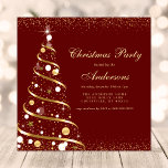 Elegantes Burgund Sparkle Weihnachtsbaum Party Einladung<br><div class="desc">Elegante Burgund Sparkle Weihnachtsbaum Party Einladung. Dieses Design besticht durch ein elegantes Winterdesign mit einem goldglänzenden Weihnachtsbaum auf bordeauxrotem Urlaubshintergrund. Ideal für eine Firmenfeier. Personalisieren Sie dieses individuelle Design mit Ihren eigenen Party-Details.</div>