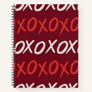 Elegantes Burgund XOXO Umarmungen und Küsse Notizbuch