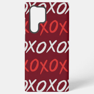 Elegantes Burgund XOXO Umarmungen und Küsse Samsung Galaxy Hülle