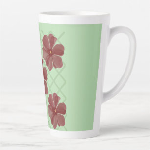 Elegantes Burgunder Blumen- und Salbeigrün Gitterm Milchtasse
