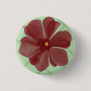 Elegantes Burgunder Blumen- und Salbeigrünes Gitte Button