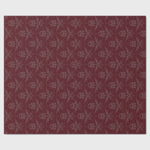 Elegantes Burgunder-Damast-Packpapier Geschenkpapier