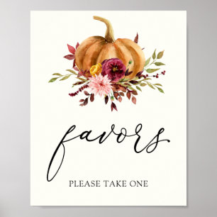 Elegantes burgunderrotes Herbst-Kürbis-Geschenke-S Poster