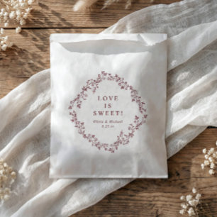 Elegantes Burgunderrotes Hochzeits- Vintage Franzö Geschenktütchen