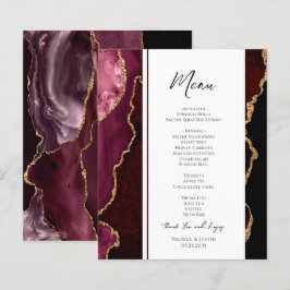 Elegantes Burgundy Agate Event Menu