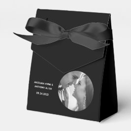 Elegantes Burgundy Black Chic Foto Geschenkschachtel