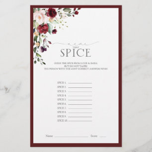 Elegantes Burgundy Blush Brautparty Game