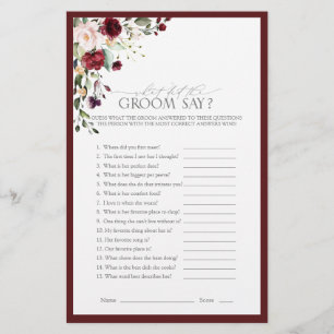 Elegantes Burgundy-Brautparty
