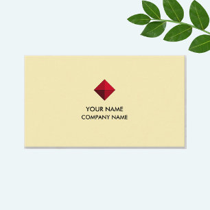 Elegantes Burgundy Diamond Logo auf Golden Beige Visitenkarte