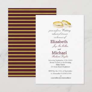 Elegantes Burgundy Gold Wedding Probe Dinner Einladung