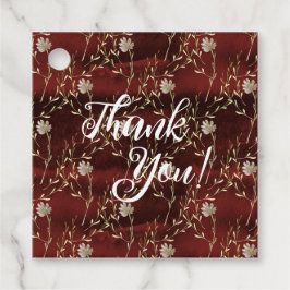 Elegantes Burgundy Marsala Party Geschenkanhänger