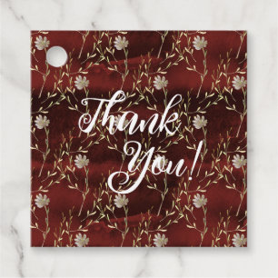 Elegantes Burgundy Marsala Party Geschenkanhänger