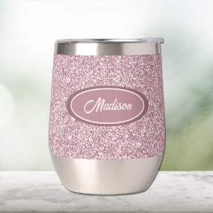 Elegantes Burgundy Pink Glitzer Monogram
