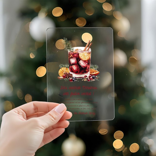 "Elegantes Burgundy Red Christmas Cocktail Party Acryleinladungen (Von Creator hochgeladen)