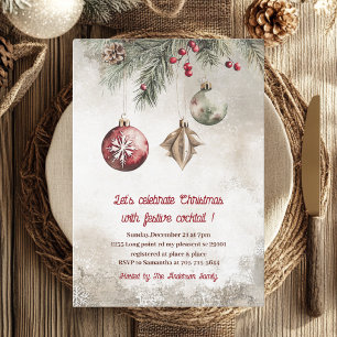 Elegantes Burgundy Red Christmas Cocktail Party Einladung