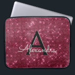 Elegantes Burgundy Shimmer und Sparkle Monogram Laptopschutzhülle<br><div class="desc">Elegante Burgund Imitats Burgundy Marsala Shimmer Elegant Monogram Case. Dieser Fall kann so angepasst werden,  dass er Ihren Anfangs- und Vornamen enthält.</div>