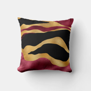 Elegantes Burgundy Tiger Stripes markiertes Tier Kissen