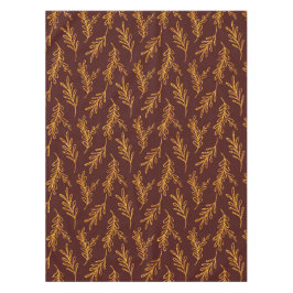 Elegantes Burgundy- und Gold Floral Sprig Tischtuc Tischdecke