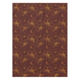 Elegantes Burgundy- und Gold Floral Table Tuch Tischdecke