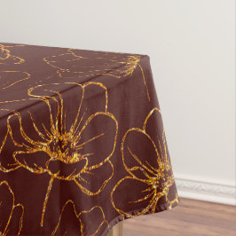 Elegantes Burgundy- und Gold Floral Table Tuch Tischdecke