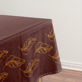 Elegantes Burgundy und Gold Leaf Tischtuch Tischdecke