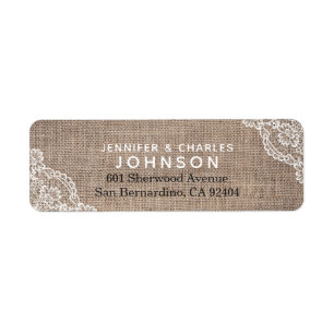 Elegantes Burlap Lace Rustikales Land