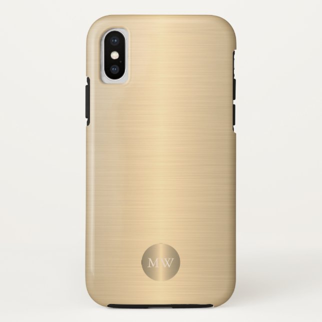 Elegantes Business berufliches Goldmonogramm Case-Mate iPhone Hülle (Rückseite)