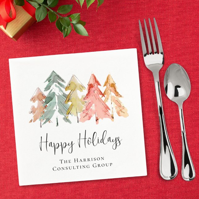 Elegantes Business Happy Holidays Weihnachts-Party Serviette (Von Creator hochgeladen)