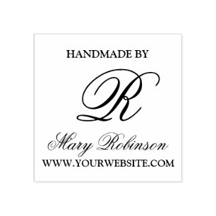 Elegantes Business Monogram "Handmade by" Gummistempel