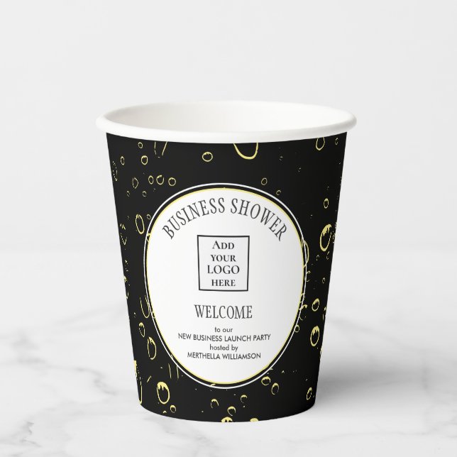 Elegantes Business Shower Logo Pappbecher (Vorderseite)