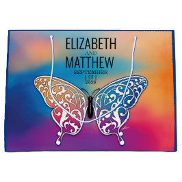 Elegantes Butterfly-Design und farbenfrohe Sonnenu Große Geschenktüte
