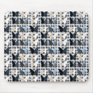 Elegantes Butterfly Grid Pattern Mousepad