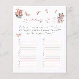 Elegantes Butterfly Tea Floral Brautparty Game